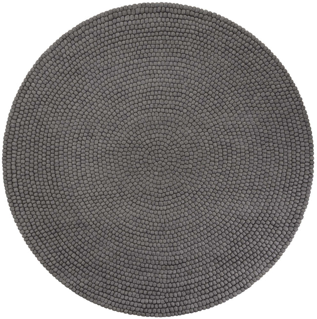 Gray 7' 10 x 7' 10 Felt Ball Round Area Rug Stunning All Natural 100% Wool Luxury Hand Woven Carpet for Modern Home Interiors Soft Touch Marshmallow Rug for Sale at Rug Engine