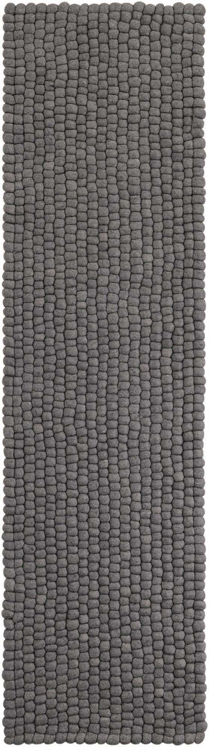 Gray 2' x 8' Felt Ball Runner Area Rug Stunning All Natural 100% Wool Luxury Hand Woven Carpet for Modern Home Interiors Soft Touch Marshmallow Rug for Sale at Rug Engine