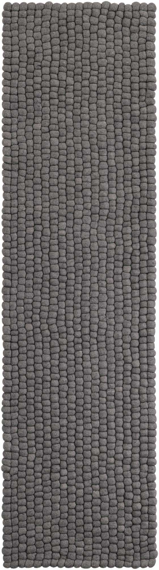 Gray 2' x 8' Felt Ball Runner Area Rug Stunning All Natural 100% Wool Luxury Hand Woven Carpet for Modern Home Interiors Soft Touch Marshmallow Rug for Sale at Rug Engine