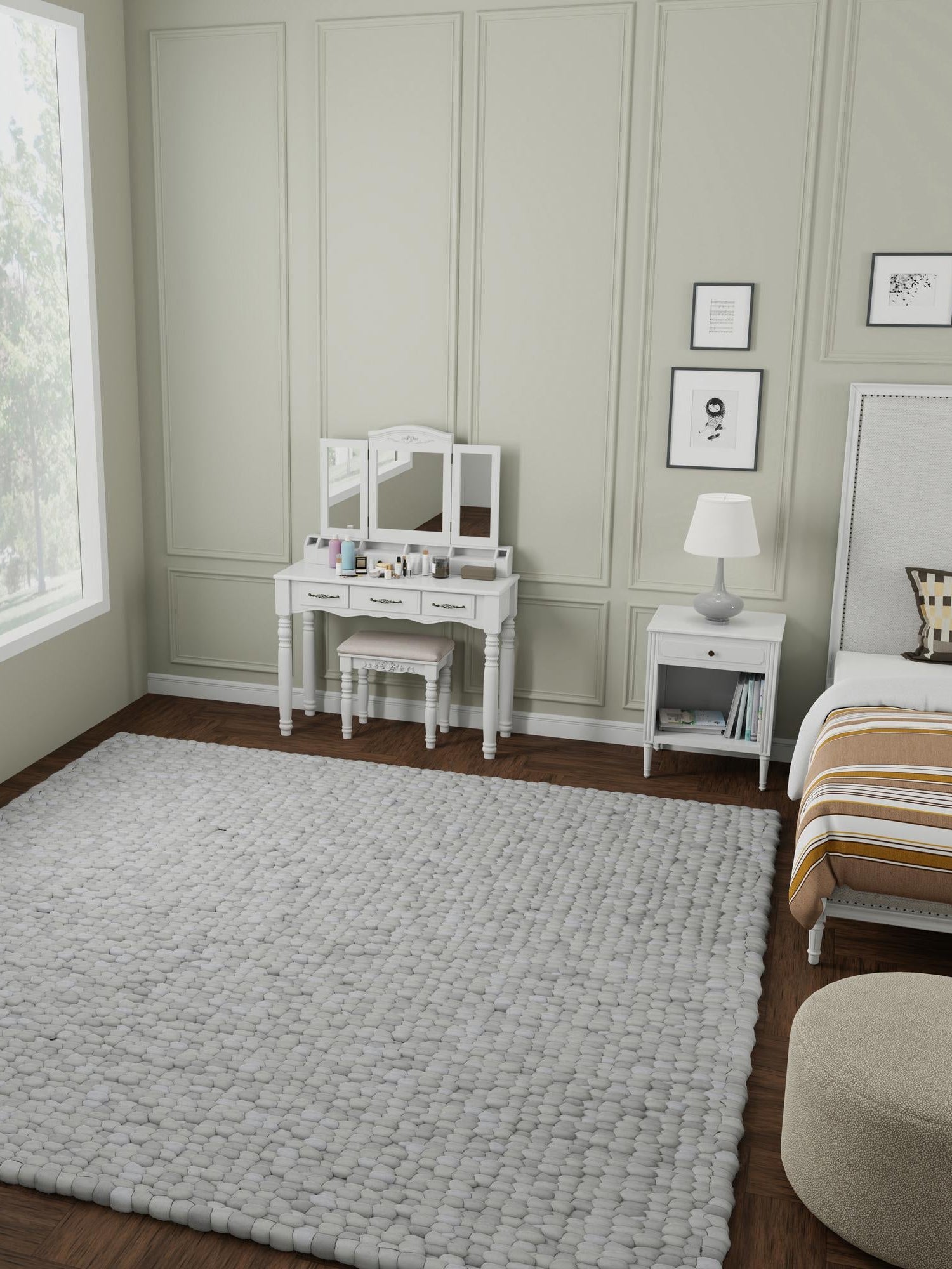 Gray 10' x 10' Felt Ball Square Area Rug Stunning All Natural 100% Wool Luxury Hand Woven Carpet for Modern Home Interiors Soft Touch Marshmallow Rug for Sale at Rug Engine