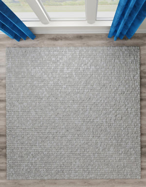 Gray 10' x 10' Felt Ball Square Area Rug Stunning All Natural 100% Wool Luxury Hand Woven Carpet for Modern Home Interiors Soft Touch Marshmallow Rug for Sale at Rug Engine