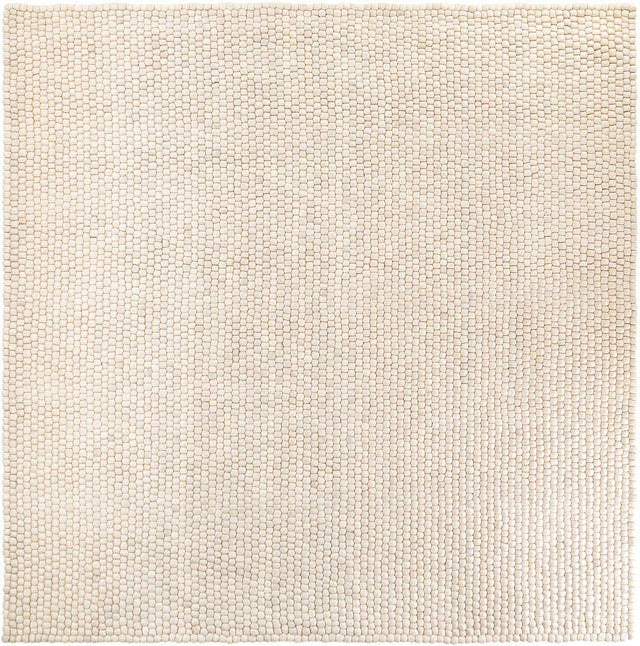 Ivory 10' x 10' Felt Ball Square Area Rug Stunning All Natural 100% Wool Luxury Hand Woven Carpet for Modern Home Interiors Soft Touch Marshmallow Rug for Sale at Rug Engine