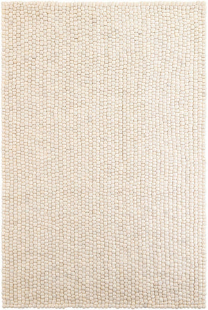 Ivory 6' 1 x 9' Felt Ball Rectangle Area Rug Stunning All Natural 100% Wool Luxury Hand Woven Carpet for Modern Home Interiors Soft Touch Marshmallow Rug for Sale at Rug Engine