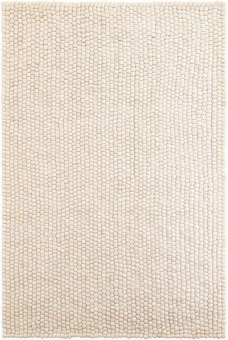 Ivory 6' 1 x 9' Felt Ball Rectangle Area Rug Stunning All Natural 100% Wool Luxury Hand Woven Carpet for Modern Home Interiors Soft Touch Marshmallow Rug for Sale at Rug Engine
