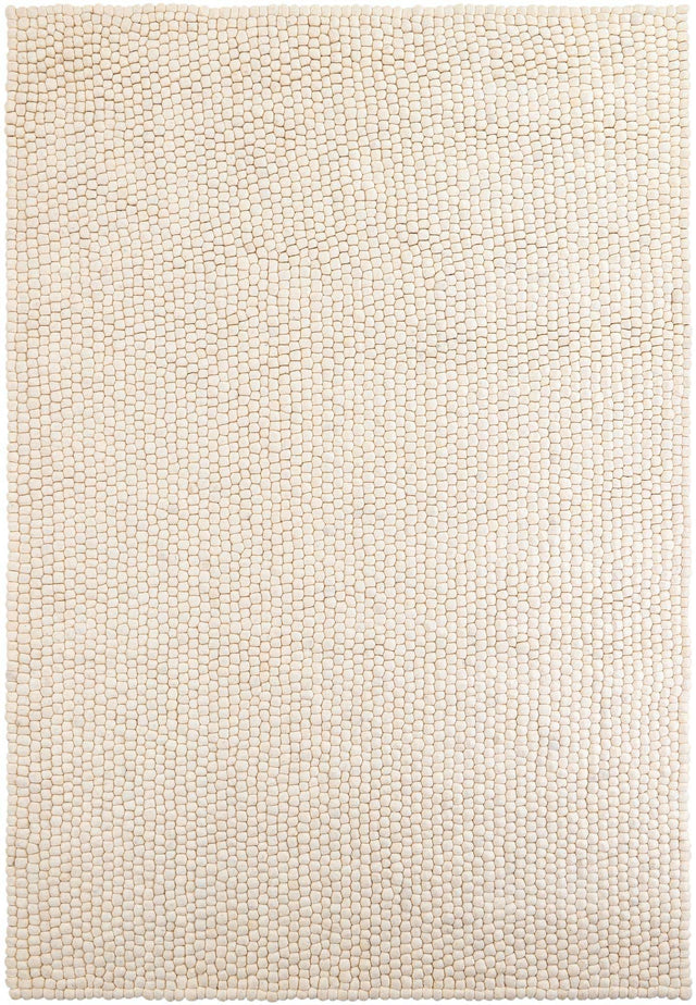 Ivory 7' 1 x 10' Felt Ball Rectangle Area Rug Stunning All Natural 100% Wool Luxury Hand Woven Carpet for Modern Home Interiors Soft Touch Marshmallow Rug for Sale at Rug Engine