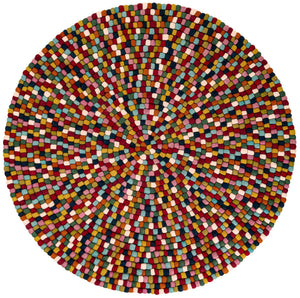Multicolor 6' 1 x 6' 1 Felt Ball Round Area Rug Stunning All Natural 100% Wool Luxury Hand Woven Carpet for Modern Home Interiors Soft Touch Marshmallow Rug for Sale at Rug Engine