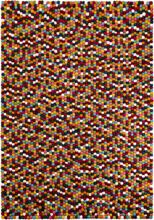 Multicolor 7' 1 x 10' Felt Ball Rectangle Area Rug Stunning All Natural 100% Wool Luxury Hand Woven Carpet for Modern Home Interiors Soft Touch Marshmallow Rug for Sale at Rug Engine