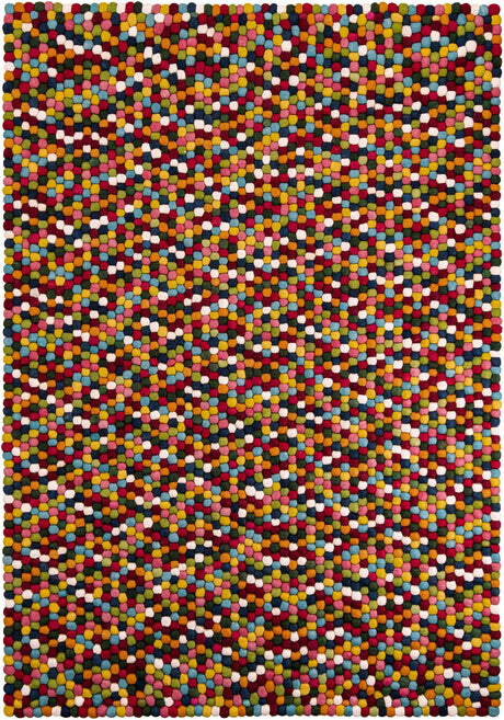 Multicolor 7' 1 x 10' Felt Ball Rectangle Area Rug Stunning All Natural 100% Wool Luxury Hand Woven Carpet for Modern Home Interiors Soft Touch Marshmallow Rug for Sale at Rug Engine