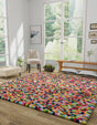 Multicolor 7' 10 x 7' 10 Felt Ball Square Area Rug Stunning All Natural 100% Wool Luxury Hand Woven Carpet for Modern Home Interiors Soft Touch Marshmallow Rug for Sale at Rug Engine