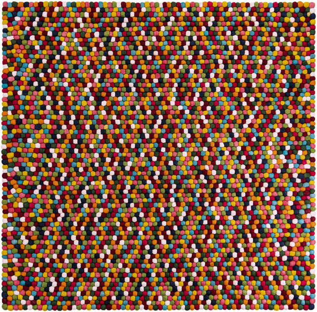 Multicolor 7' 10 x 7' 10 Felt Ball Square Area Rug Stunning All Natural 100% Wool Luxury Hand Woven Carpet for Modern Home Interiors Soft Touch Marshmallow Rug for Sale at Rug Engine