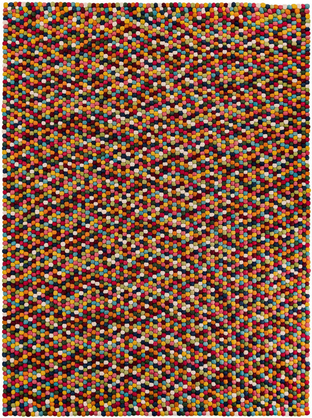 Multicolor 9' x 12' Felt Ball Rectangle Area Rug Stunning All Natural 100% Wool Luxury Hand Woven Carpet for Modern Home Interiors Soft Touch Marshmallow Rug for Sale at Rug Engine