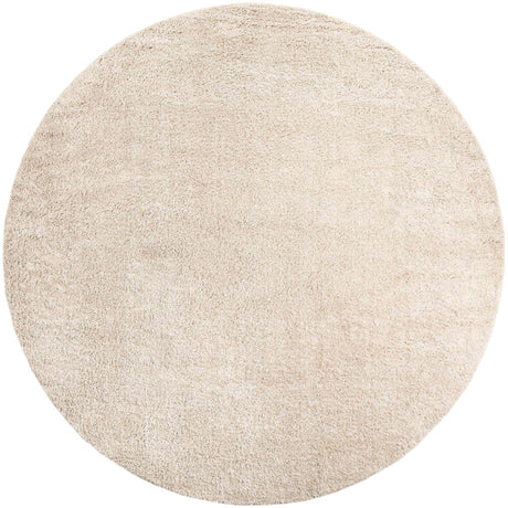 Oatmeal Beige 10' x 10' Soft Solid Shag Round Area Rug Thick Soft Touch Fluffy & Plush Shaggy Pile