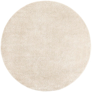 Oatmeal Beige 7' 1 x 7' 1 Soft Solid Shag Round Area Rug Thick Soft Touch Fluffy & Plush Shaggy Pile