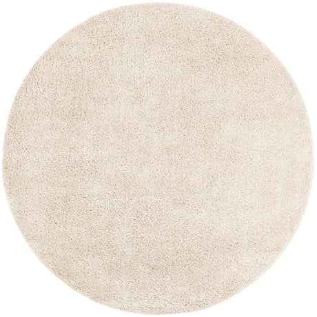 Oatmeal Beige 7' 1 x 7' 1 Soft Solid Shag Round Area Rug Thick Soft Touch Fluffy & Plush Shaggy Pile