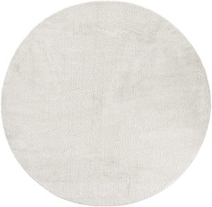 White 10' x 10' Soft Solid Shag Round Area Rug Thick Soft Touch Fluffy & Plush Shaggy Pile