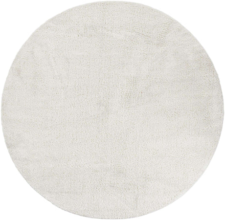 White 10' x 10' Soft Solid Shag Round Area Rug Thick Soft Touch Fluffy & Plush Shaggy Pile