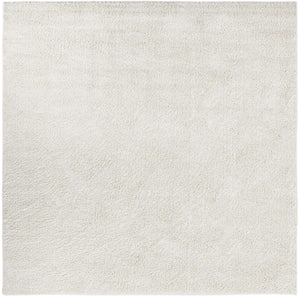 White 10' x 10' Soft Solid Shag Square Area Rug Thick Soft Touch Fluffy & Plush Shaggy Pile