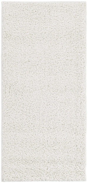 White 2' x 4' 1 Soft Solid Shag Runner Area Rug Thick Soft Touch Fluffy & Plush Shaggy Pile