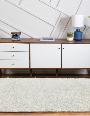 White 5' 3 x 8' Soft Solid Shag Oval Area Rug Thick Soft Touch Fluffy & Plush Shaggy Pile