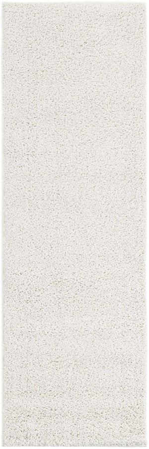 White 2' x 6' 1 Soft Solid Shag Runner Area Rug Thick Soft Touch Fluffy & Plush Shaggy Pile