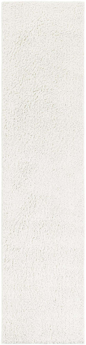 White 2' x 8' Soft Solid Shag Runner Area Rug Thick Soft Touch Fluffy & Plush Shaggy Pile