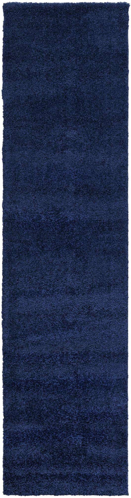 Navy Blue 2' 7 x 10' Solo Runner Area Rug Thick Soft Touch Fluffy & Plush Shaggy Pile
