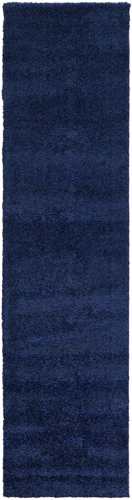 Navy Blue 2' 7 x 10' Solo Runner Area Rug Thick Soft Touch Fluffy & Plush Shaggy Pile