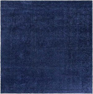 Navy Blue 10' x 10' Solo Square Area Rug Thick Soft Touch Fluffy & Plush Shaggy Pile
