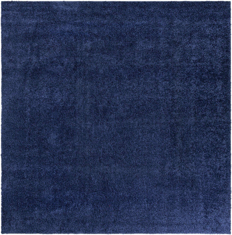 Navy Blue 10' x 10' Solo Square Area Rug Thick Soft Touch Fluffy & Plush Shaggy Pile
