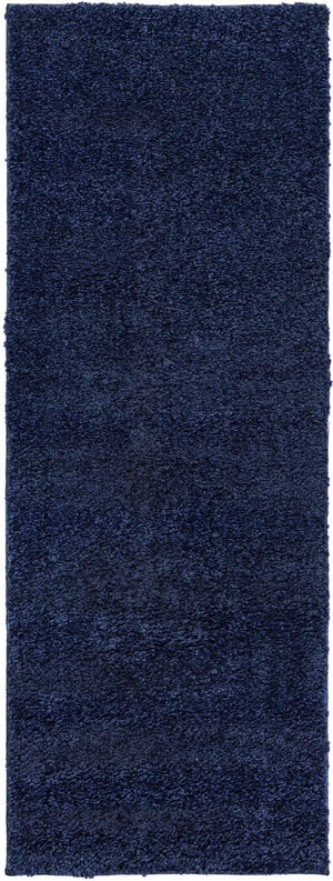 Navy Blue 2' x 5' 3 Solo Runner Area Rug Thick Soft Touch Fluffy & Plush Shaggy Pile