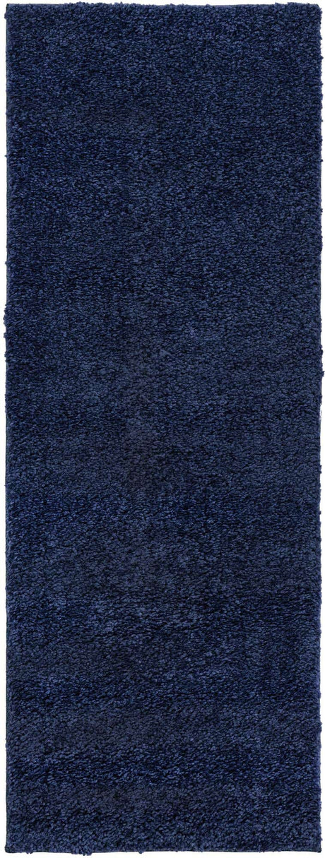 Navy Blue 2' x 5' 3 Solo Runner Area Rug Thick Soft Touch Fluffy & Plush Shaggy Pile