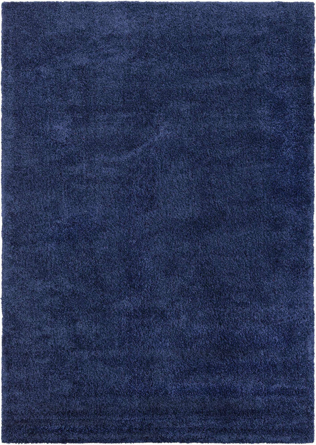 Navy Blue 7' 10 x 11' Solo Rectangle Area Rug Thick Soft Touch Fluffy & Plush Shaggy Pile