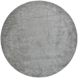 Gray 10' x 10' Solo Round Area Rug Thick Soft Touch Fluffy & Plush Shaggy Pile