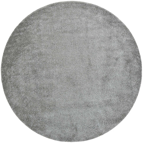 Gray 10' x 10' Solo Round Area Rug Thick Soft Touch Fluffy & Plush Shaggy Pile