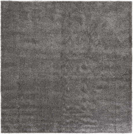 Gray 10' x 10' Solo Square Area Rug Thick Soft Touch Fluffy & Plush Shaggy Pile
