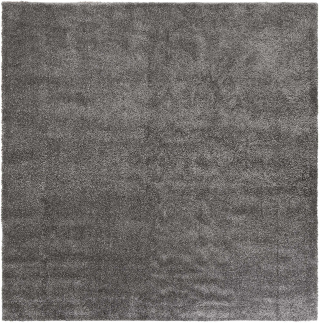 Gray 10' x 10' Solo Square Area Rug Thick Soft Touch Fluffy & Plush Shaggy Pile