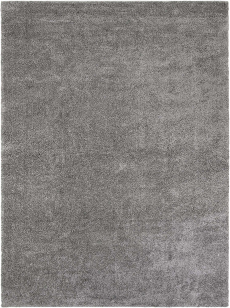 Gray 9' x 12' Solo Rectangle Area Rug Thick Soft Touch Fluffy & Plush Shaggy Pile