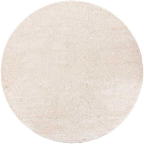 Ivory 10' x 10' Solo Round Area Rug Thick Soft Touch Fluffy & Plush Shaggy Pile