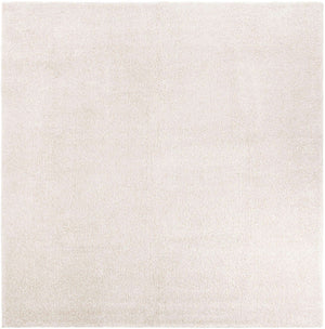 Ivory 10' x 10' Solo Square Area Rug Thick Soft Touch Fluffy & Plush Shaggy Pile