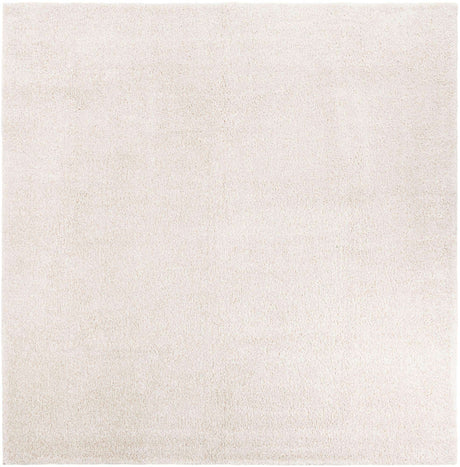 Ivory 10' x 10' Solo Square Area Rug Thick Soft Touch Fluffy & Plush Shaggy Pile