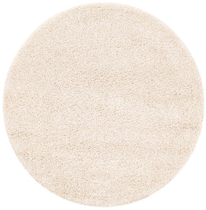 Ivory 4' 1 x 4' 1 Solo Round Area Rug Thick Soft Touch Fluffy & Plush Shaggy Pile
