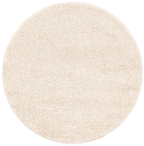 Ivory 4' 1 x 4' 1 Solo Round Area Rug Thick Soft Touch Fluffy & Plush Shaggy Pile