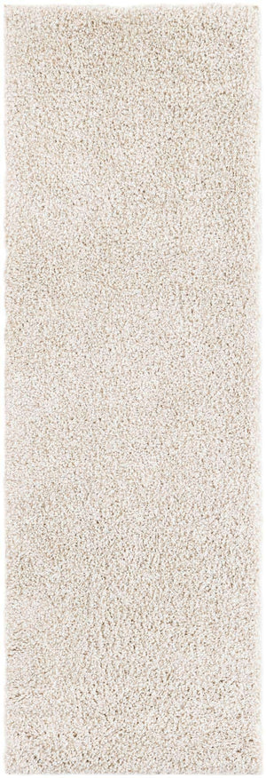 Ivory 2' x 6' 1 Solo Runner Area Rug Thick Soft Touch Fluffy & Plush Shaggy Pile