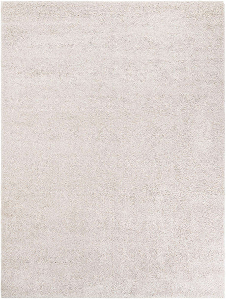 Ivory 9' x 12' Solo Rectangle Area Rug Thick Soft Touch Fluffy & Plush Shaggy Pile