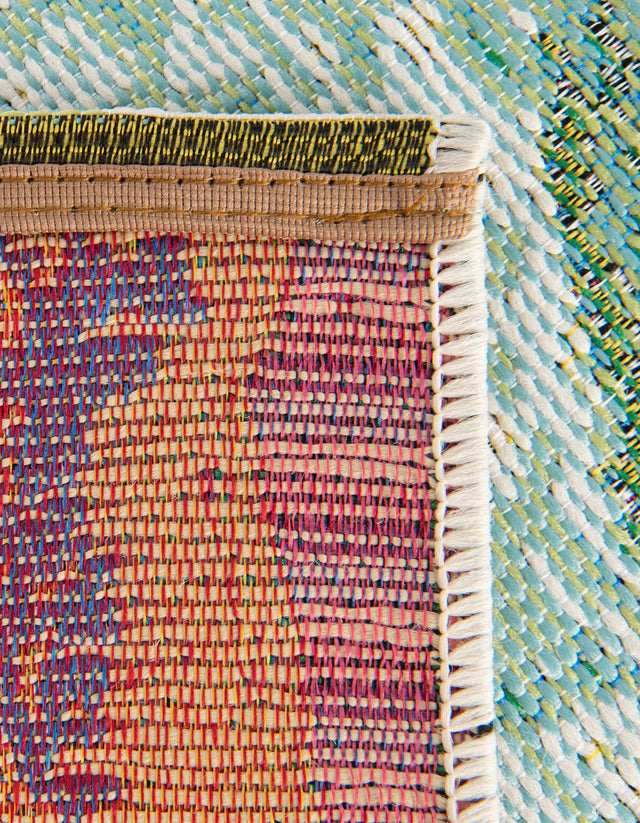 Blue Green 2' x 4' 1 Outdoor Botanical Runner Rug