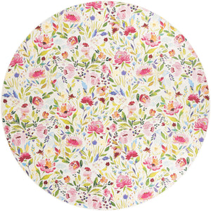 Multicolor 10' x 10' Outdoor Botanical Round Area Rug Weather Resistant for Patio, Deck, Terrace, Balcony, Porch Polypropylene Garden Floral Tropical Carpet for Sale at Rug Engine