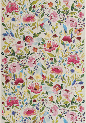 Multicolor 5' 3 x 8' Outdoor Botanical Rectangle Area Rug Weather Resistant for Patio, Deck, Terrace, Balcony, Porch Polypropylene Garden Floral Tropical Carpet for Sale at Rug Engine