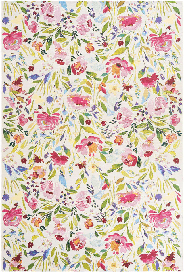 Multicolor 6' 1 x 9' Outdoor Botanical Rectangle Area Rug Weather Resistant for Patio, Deck, Terrace, Balcony, Porch Polypropylene Garden Floral Tropical Carpet for Sale at Rug Engine