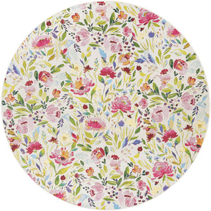 Multicolor 7' 10 x 7' 10 Outdoor Botanical Round Area Rug Weather Resistant for Patio, Deck, Terrace, Balcony, Porch Polypropylene Garden Floral Tropical Carpet for Sale at Rug Engine