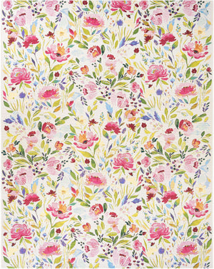 Multicolor 7' 10 x 10' Outdoor Botanical Rectangle Area Rug Weather Resistant for Patio, Deck, Terrace, Balcony, Porch Polypropylene Garden Floral Tropical Carpet for Sale at Rug Engine